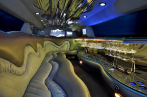 Limousine,Interior,With,Colorful,Lights,Without,People