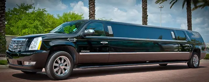 new york limo - long stretch limousine in a street