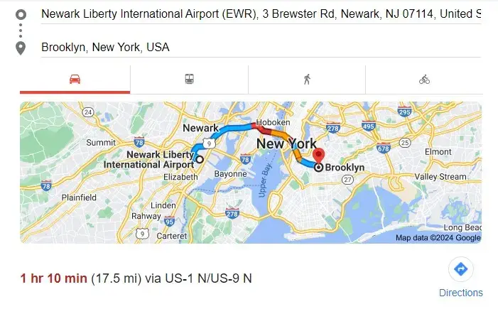 newark airport to brooklyn